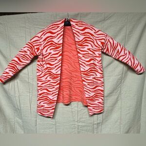 Orange and Pink Zebra Print Cardigan